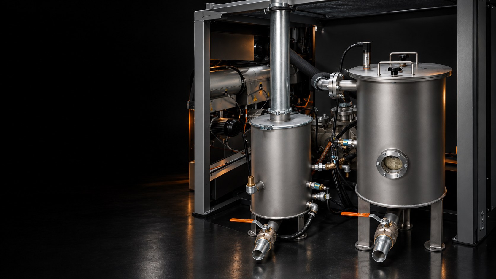 Vacuum degassing vessels on the extrusion line